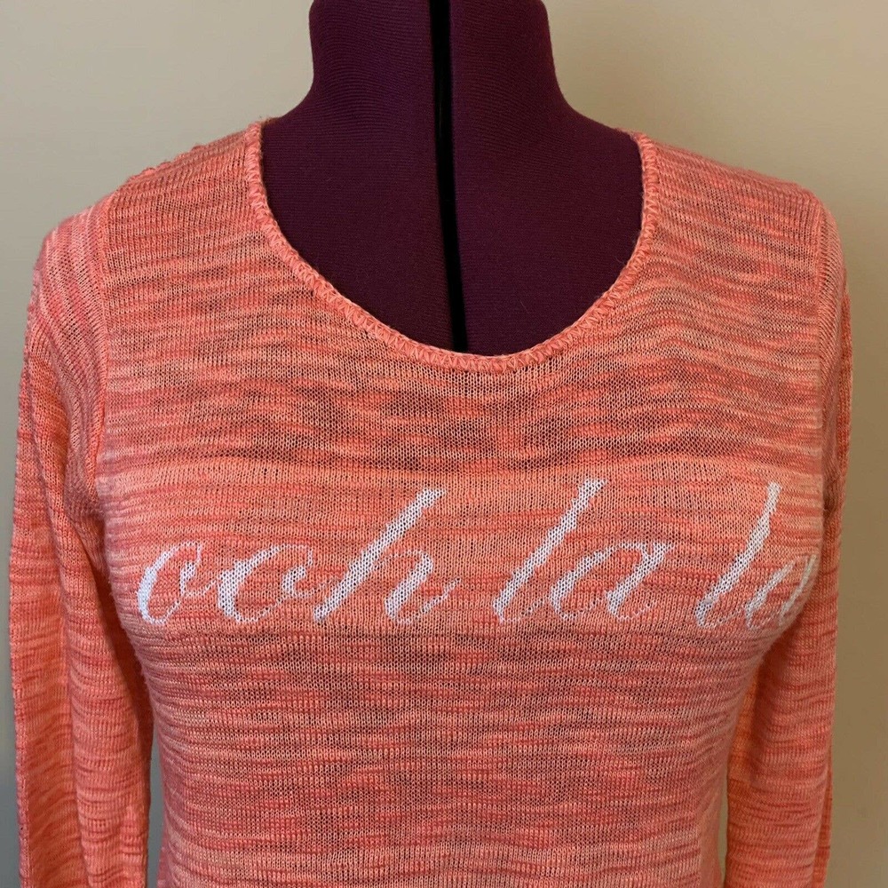 Sweet & Sinful Oh La La Coral Pink Knit Top Women's Medium USA